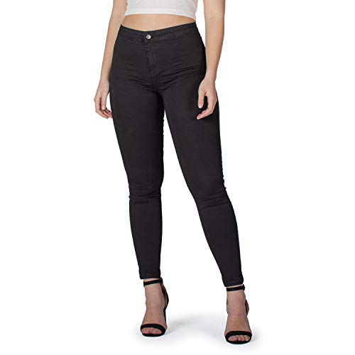 MAMAJEANS Jeggings - Pantalones vaqueros cómodos de algodón ultra elástico para mujer, fabricados en Italia Negro XL