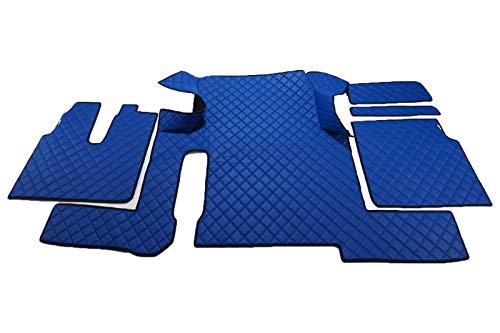 MAN TGX 2018-2020 - 1 cajón, versión grande, alfombrillas para camiones, alfombrillas interiores de piel sintética, color azul