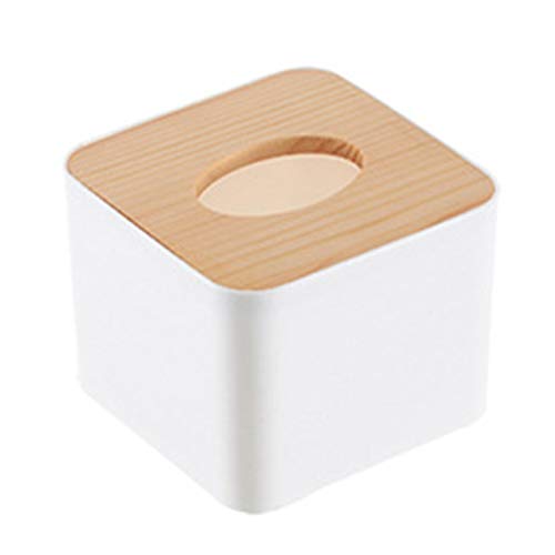 Marlon Nancy Caja de pañuelos simple creíble hogar extraíble mini caja de pañuelos de madera multi-estilo tubo de almacenamiento de pañuelos para el hogar (ninguno H01)