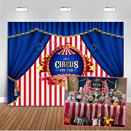 Mehofoto circus foto telón de fondo 7x5ft rayas rosa y blanco cortina azul telones de fondo fiesta de los niños decoración fondo de la fotografía