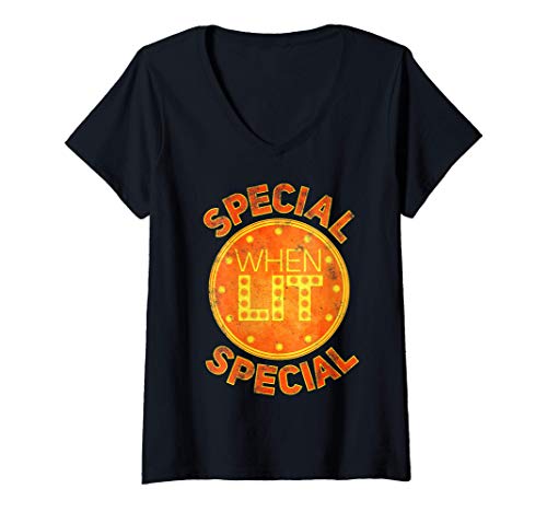 Mujer Special When Lit - divertido regalo de pinball retro Camiseta Cuello V