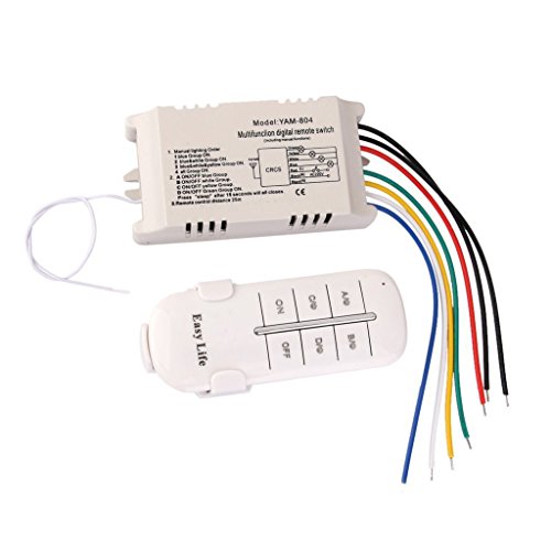 NAMVO de interruptor de pared y mando a distancia de 4 vías ON/OFF Interruptor Inalámbrico Digital Light 200V-245V Radio Digital Light NAMVO de interruptor de pared y mando a distancia de 4 vías ON/OFF Interruptor Inalámbrico Digital Light 200V-245V Radio Digital Light