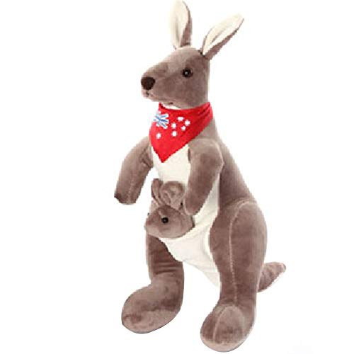 NiceButy Bebé de peluche muñeca de juguete calmante comodidad canguro juguete animación volar canguro madre y bebé peluche juguete niños gris oscuro NiceButy Bebé de peluche muñeca de juguete calmante comodidad canguro juguete animación volar canguro madre y bebé peluche juguete niños gris oscuro