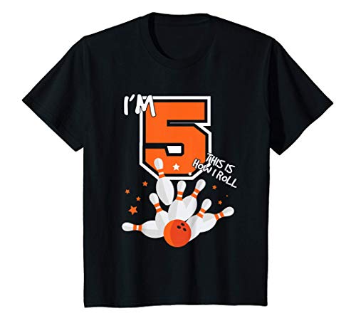 Niños 5º Cumpleaños en el boliche Tengo 5 años Cómo me muevo Camiseta Niños 5º Cumpleaños en el boliche Tengo 5 años Cómo me muevo Camiseta