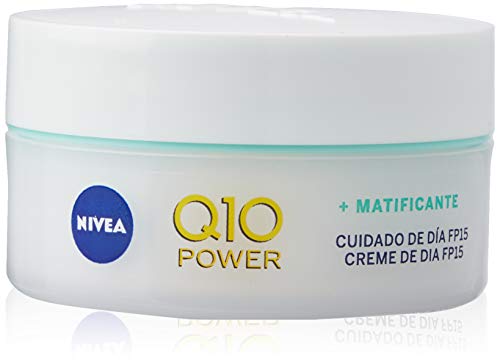 NIVEA Q10 Power Antiarrugas Cuidado de Día (1 x 50 ml), crema facial antiarrugas para piel mixta, crema hidratante con protector solar 15, crema antiedad