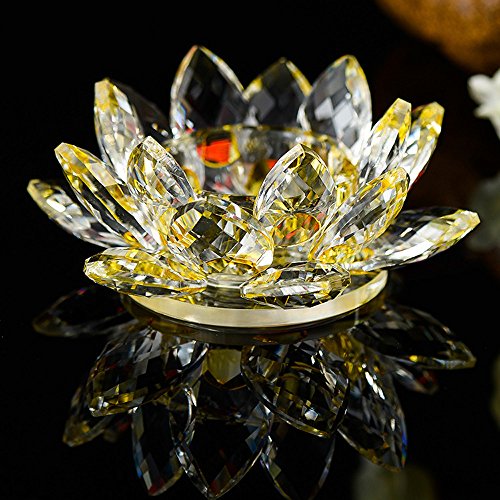 Oppal Candelabro Budista de 7 Colores con Forma de Flor de lotu de Cristal para té, decoración del hogar para el día de Pascua (C)