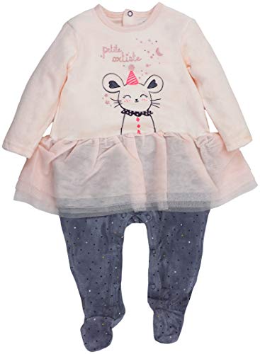Petit Béguin - Pelele para bebé niña de tejido de punto jersey, con falda de tutú. Rosa 80 cm