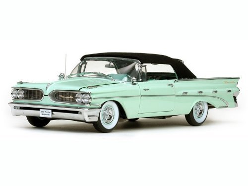 Pontiac Bonneville Convertible, light green/black , 1959, Model Car, Ready-made, Sun star 1:18 by Pontiac