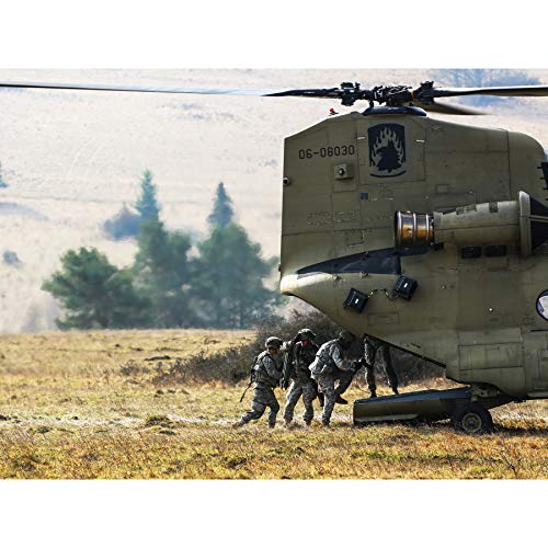Póster de helicóptero Chinook CH-47 de los soldados del ejército de los Estados Unidos de América, grande, impresión de papel grueso de 45,7 x 60,9 cm