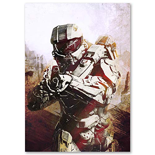 Póster para juegos – A3 Halo Poster – Papel premium de 190 g/m² – Impresión Ultra HD – Fácil de enmarcar – Ideal para sala de juegos, cueva de hombres, entusiastas del juego