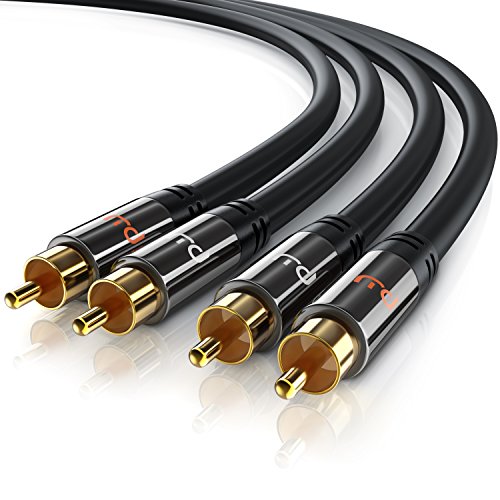 Primewire - 10,0m HQ Audio Cable - 2X Conectores RCA Macho a 2X Conectores RCA Macho - Conector metálico de precisión - Serie