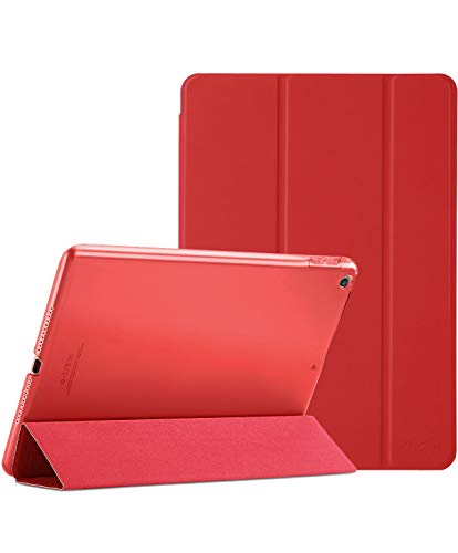 ProCase Funda para iPad 6 2018/iPad 5 2017 9.7" Modelos Viejos A1893 A1954 A1822 A1823, Carcasa Delgada Ligera Posterior Translúcido Cubierta Inteligente para iPad 9.7 Pulgadas 2018/2017 -Rojo