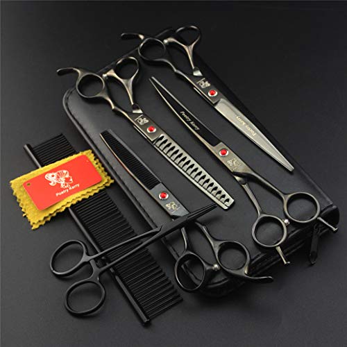 Profesionales Peluquería Canina Tijeras 7,0 pulgadas de gama alta de la recta y el adelgazamiento y Chunkers y curvo Tijeras Negro 6CR acero kit de peluquería para mascotas mejor mascota completa Profesionales Peluquería Canina Tijeras 7,0 pulgadas de gama alta de la recta y el adelgazamiento y Chunkers y curvo Tijeras Negro 6CR acero kit de peluquería para mascotas mejor mascota completa