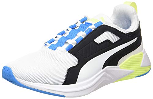 PUMA Disperse XT Men's, Zapatillas de Gimnasio Hombre, Blanco White/Nrgy Blue/Fizzy Yellow, 41 EU PUMA Disperse XT Men's, Zapatillas de Gimnasio Hombre, Blanco White/Nrgy Blue/Fizzy Yellow, 41 EU