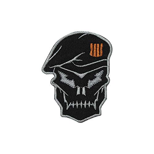 REAL EMPIRE Parche bordado con logotipo de Black Ops Head para planchar, para camisas, vaqueros, chaquetas, etc.