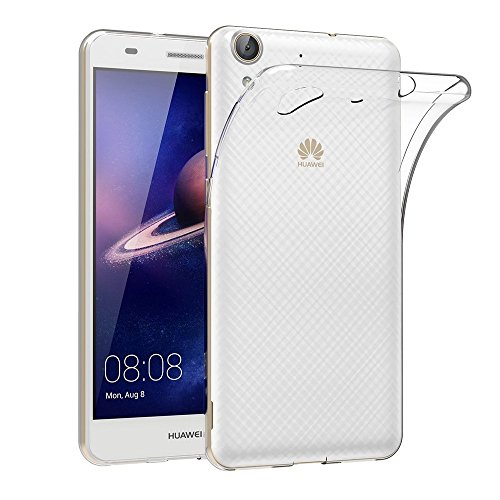 REY Funda Carcasa Gel Transparente para Huawei Y6 II / / Huawei Honor 5A, Ultra Fina 0,33mm, Silicona TPU de Alta Resistencia y Flexibilidad
