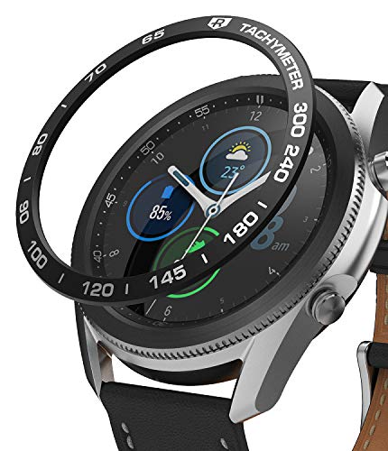 Ringke Bezel Styling Diseñado para Funda Samsung Galaxy Watch 3 (45mm), Carcasa Diseño Elegante Único Aluminio para Galaxy Watch 3 45mm (2020) - Black [45-10]