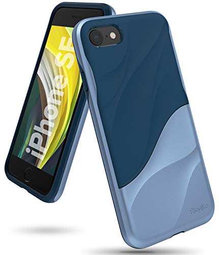 Ringke Wave Diseñado para Funda Apple iPhone SE 2020, iPhone 8, iPhone 7 (4.7") Carcasa Protección Resistente Impactos TPU + PC Funda para iPhone SE 2020 iPhone 8/7 - Coastal Blue