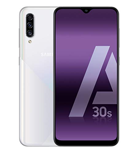 Samsung Galaxy A30s - Smartphone de 6.4" Super AMOLED (4 GB RAM, 64 GB ROM, 16 MP ultra angular, Dual SIM, versión española) blanco