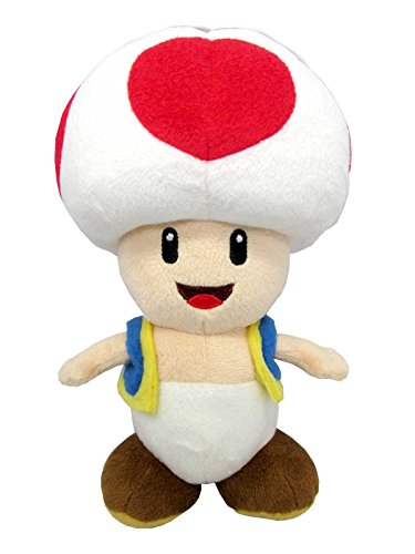 Sanei Super Mario All Star Collection 7.5" Toad Plush, Small
