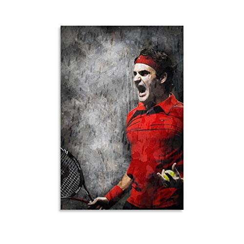 SHADIAO Federer - Póster de jugador de tenis famoso (2) póster decorativo para pared, para sala de estar, dormitorio, 40 x 60 cm