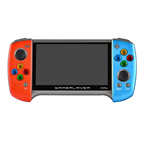 SIWEI Consola de videojuegos portátil, Consola de juegos portátil, Game-pad X19 Plus Consola de juegos retro portátil Pantalla grande de 5.1 pulgadas 8G Construido en 10,000 juegos