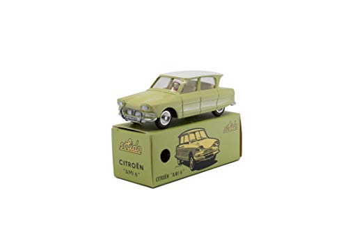 Solido S1001141 Citron AMI 6 Techo Blanco 1961-1965 Serie 100-Maqueta de Coche a Escala 1:43, en Caja de cartón con Funda Deslizante, Color Verde (421436640)