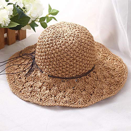 Sombrero para El Sol Sombreros De Ganchillo Huecos para Mujer Cúpula Malla De Verano para Mujer Sombrero De Paja Sombrero De Sol Plegable Sombrero De Playa Fashio 4