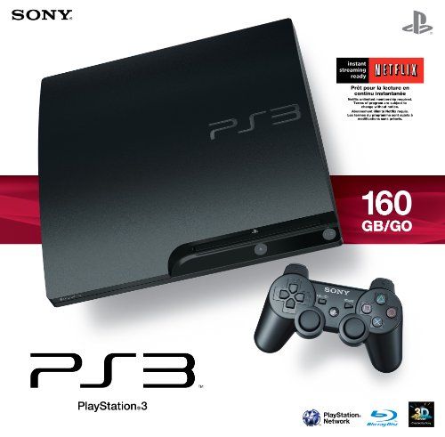 Sony PlayStation 3 Slim 160GB Negro Wifi - Videoconsolas (PlayStation 3, Negro, 256 MB, XDR, GDDR3, IBM Cell Broadband Engine)