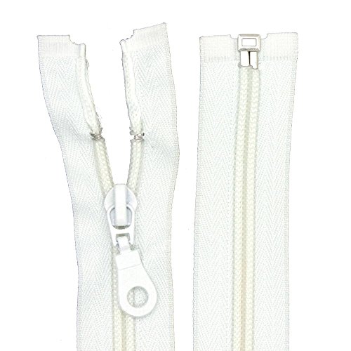 Starlet24 Cremallera Nylon Perlonespiral 6 mm divisible para chaquetas bolsillos Blanco 85 cm