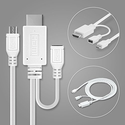 subtel Cable MHL Adaptador Micro-USB 5-Pin a HDMI, para HTC One M9 / One X/para Sony Xperia Z1 / Z2 / Z3 / Z5, etc - 1,5m