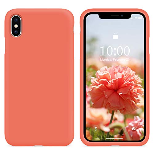 SURPHY Funda iPhone XS/X, Carcasa Silicona Colores del Caramelo Protector TPU Ultra-Delgado Anti-Arañazos Caso Caja para Teléfono Apple iPhone X/XS de 5.8" (La nectarina)