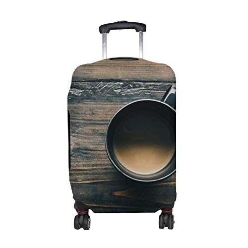 Taza de café Patrón de Superficie de Madera Impresión Protector de Equipaje de Viaje Equipaje Cubierta de Maleta Se Adapta a Equipaje de 18-21 Pulgadas