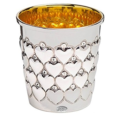 Taza de plata de ley 925 con forma de corazón, 7 cm de alto, 94 g Vaso con diseño de corazón Taza de plata de ley 925 con forma de corazón, 7 cm de alto, 94 g Vaso con diseño de corazón