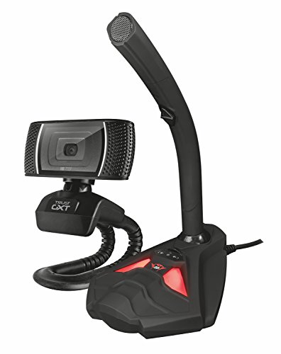 Trust Gaming GXT 786 Reyno - Pack para Streaming con Webcam y micrófono, Color Negro