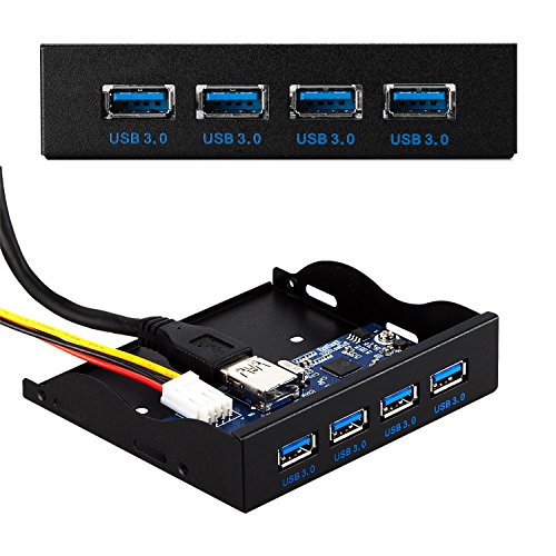 TurnRaise 3.5 Pulgadas de Panel Frontal USB Hub Interno con 4 Puertos de USB 3.0