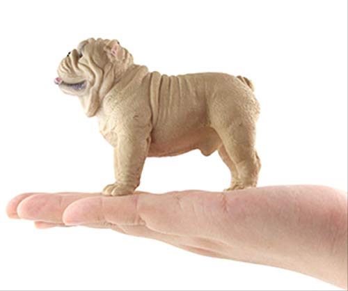 tytuoling Perro Artificial De Los Niños De Plástico Sólido Modelo Animal Negro Y Blanco Bully Dog Toy Shar Pei Decoración De Resina 10.5X5X7.5Cm 143G