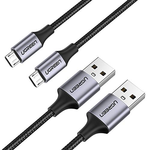 UGREEN Cable Micro USB 2 Pack, 18W Cable Cargador Carga Rápida, Cable Android de Nylon Trenzado para Samsung S7 S7edge S6 J7 J4+ A10, Huawei P10 Lite Y7 Y6, Xiaomi Mi A2 Lite, Redmi 7, PS4, Sony(2M) UGREEN Cable Micro USB 2 Pack, 18W Cable Cargador Carga Rápida, Cable Android de Nylon Trenzado para Samsung S7 S7edge S6 J7 J4+ A10, Huawei P10 Lite Y7 Y6, Xiaomi Mi A2 Lite, Redmi 7, PS4, Sony(2M)
