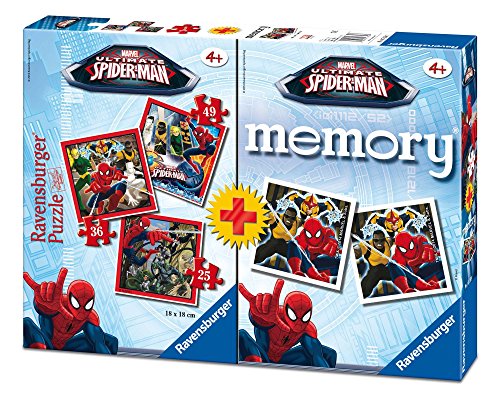 Ultimate Spider-Man Spiderman pack memory y puzzle, 37.1 x 27.9 x 6.1 (Ravensburger 07359 7) , color/modelo surtido
