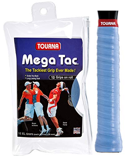 Unique Overgrip Mega TAC 10er - Mango de Raqueta de Tenis, Color Azul, Talla Standard