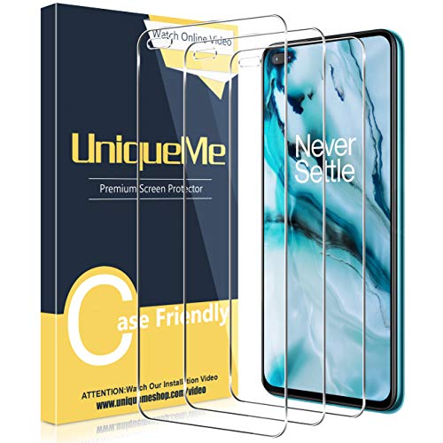 UniqueMe [3 Pack] Protector de Pantalla para Oneplus Nord 5G, Vidrio Templado [9H Dureza] HD Film Cristal Templado