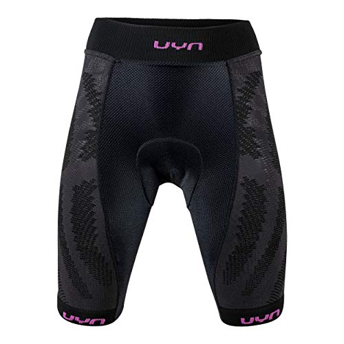 UYN Biking Activyon OW - Pantalones Cortos para Mujer, Mujer, Color Charcoal/Black/Pink, tamaño Extra-Large