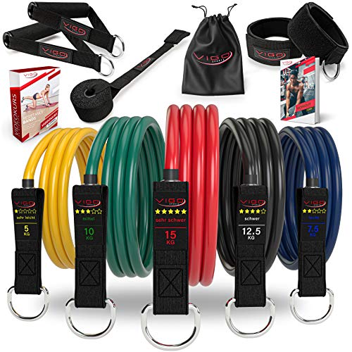 Vigo Sports Juego de bandas de resistencia, incluye instrucciones en PDF (idioma español no garantizado), entrenamiento eficaz en casa, para fitness y entrenamiento de fuerza Vigo Sports Juego de bandas de resistencia, incluye instrucciones en PDF (idioma español no garantizado), entrenamiento eficaz en casa, para fitness y entrenamiento de fuerza