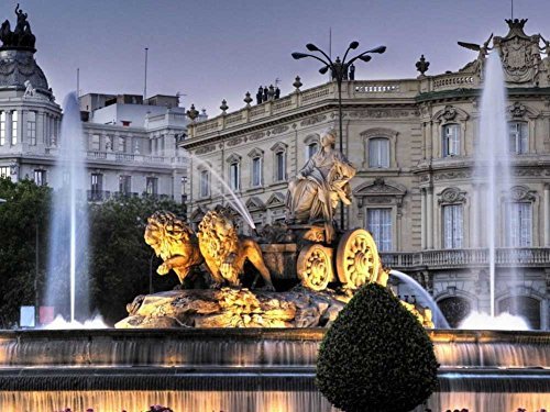 VinMea Rompecabezas de madera de 500 piezas Plaza de Cibeles Fuente en Madrid Hdr Rompecabezas divertido juego juguetes regalos de cumpleaños