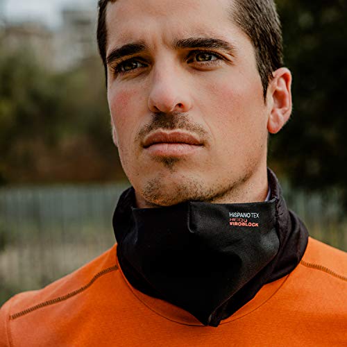 VIROBLOCK Windblock: Braga de Cuello con mascarilla incorporada- Reutilizable - Adaptable - Compatible con la Norma UNE 0065 :2020 - Fabricada en España (Punto (Elástico), Negro) VIROBLOCK Windblock: Braga de Cuello con mascarilla incorporada- Reutilizable - Adaptable - Compatible con la Norma UNE 0065 :2020 - Fabricada en España (Punto (Elástico), Negro)