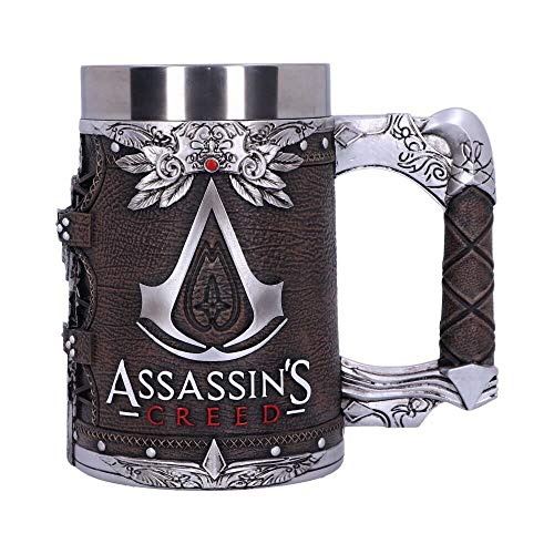 Weird Or Wonderful ASSASSINS CREED TANKARD OF THE BROTHERHOOD 15,5 cm – Taza con licencia oficial en caja de regalo coleccionable Nemesis Now The Hidden Blade Gaming