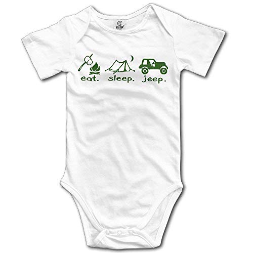 WlQshop Mono para Bebé,Mameluco Bebé Unisex Kids Funny Eat Sleep and Jeep Cute Baby Rompers Baby Onesie Short Sleeve