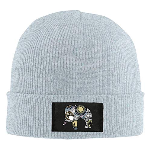 XCNGG Gorro Jersey de Lana Unisex Mens and Womens Elephant with Cloud and Rain Ornament Knitting Hat, 100% Acrylic Thick Beanies Cap