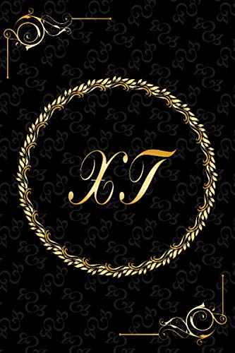 XT: Golden Monogrammed Letters, Executive Personalized Journal With Two Letters Initials, Designer Professional Cover, Perfect Unique Gift