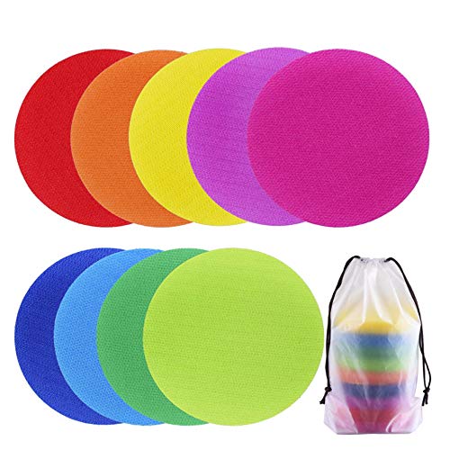 Yolito - Lote De 45 Pegatinas De 4 Pulgadas De Punto De 9 Colores Para Suelo Antideslizante, Apto Para Preescolar, JardÍN De Infancia, Aula Y Deportes De Goma Antideslizante